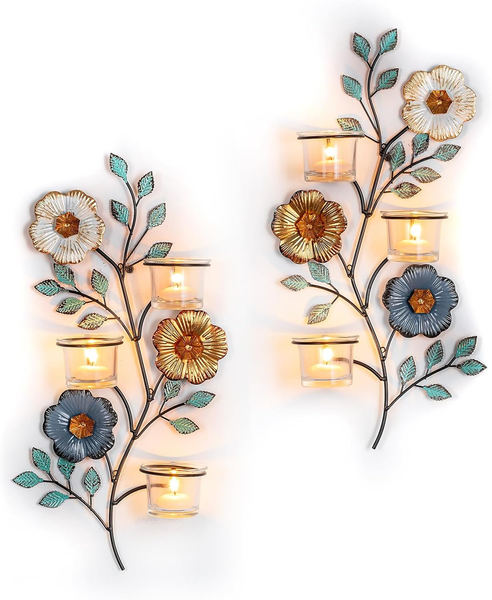 Sziqiqi Kerzenhalter Wand Wanddeko Wohnzimmer: Wandkerzenhalter 2Er Set-image