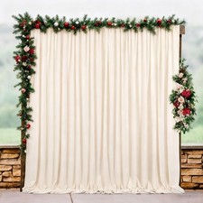10ftx8ft Backdrop Curtains Polyester Backdrop Curtain Ivory Backdrop Drapes f...