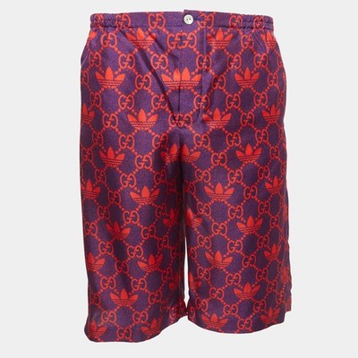 Gucci X Adidas Marco GGTrefoil Print Silk Shorts S | eBay