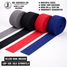 Hook Side Backing for Patches & Gear, Iron On or Sew On, Hook & Loop, Multi Size