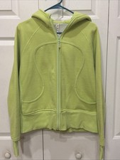 Lululemon Scuba Full-Zip Hoodie Jacket Antidote Lime Green Size 12 Womens Lulu