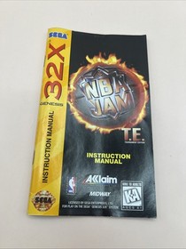 NBA Jam Tournament Edition Sega Genesis 32X in Box with Manual!