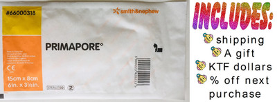  1 PC PRIMAPORE Adhesive Dressing, Sterile 6'' x 3 1/8'' WHITE +bonus     