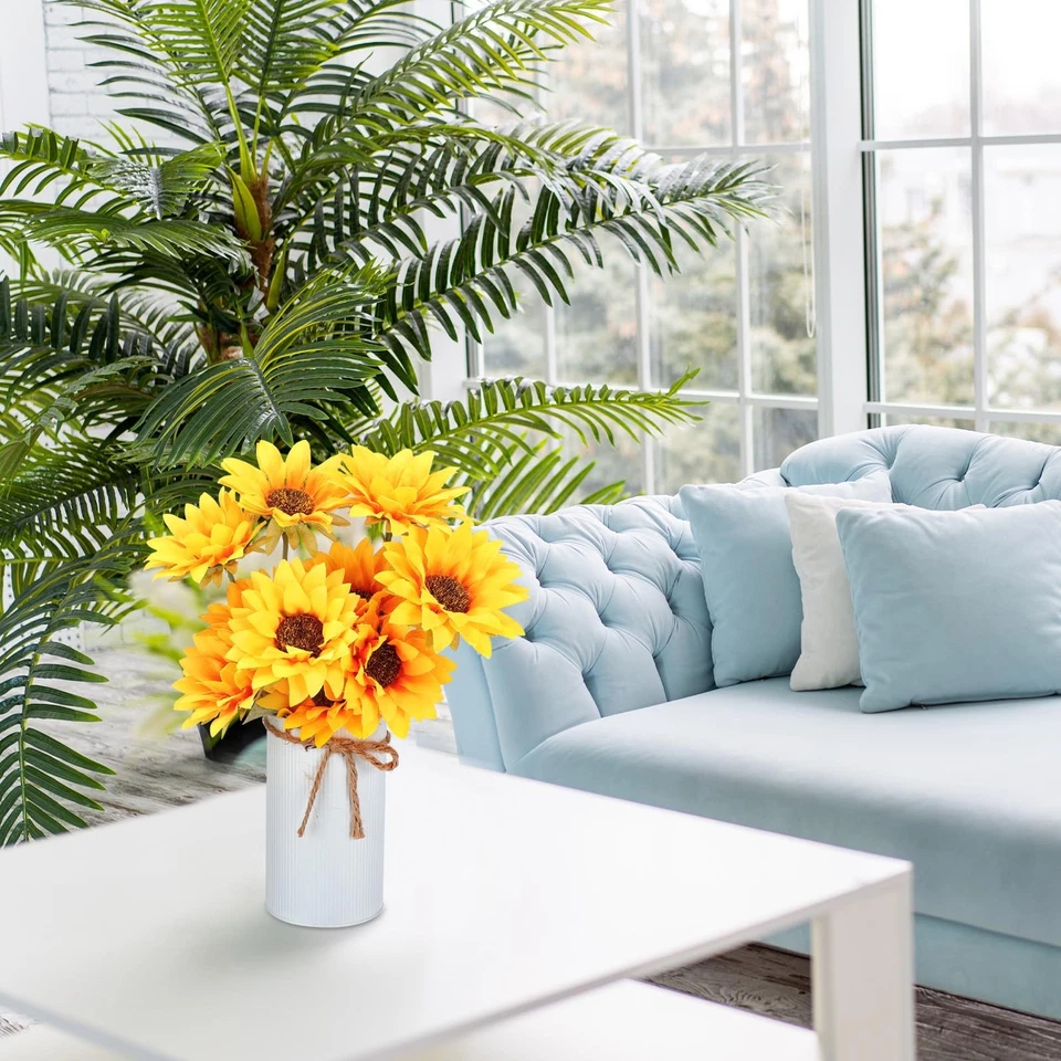 5.91 in High Farmhouse Vase Decor Galvanized Metal Flower Vase with Twine Bow... - Image 4 of 4