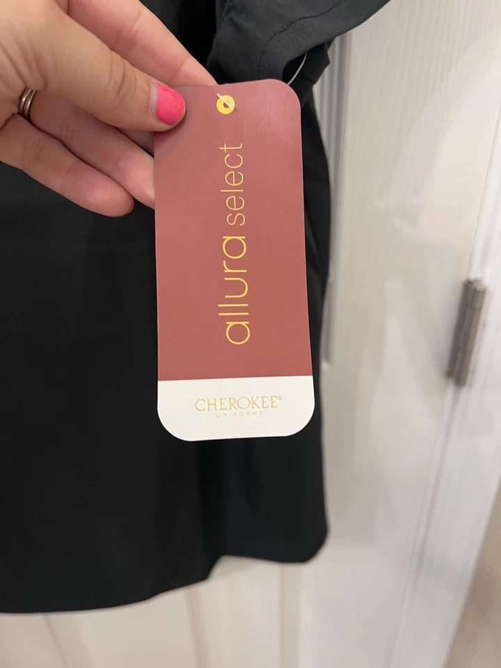 Allura Select Scrub Top Black Size Large New - Image 3 of 4