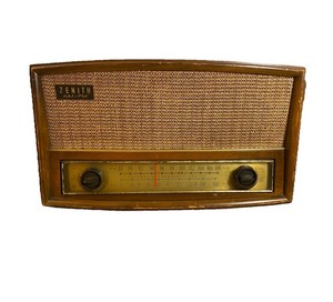 Zenith Model G730 AM-FM Tube Radio Antique Art Deco MCM Wood 