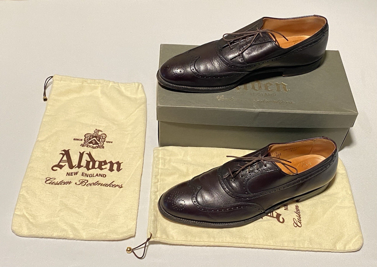 Alden 929 Burgundy Calfskin Wing Tip Bal