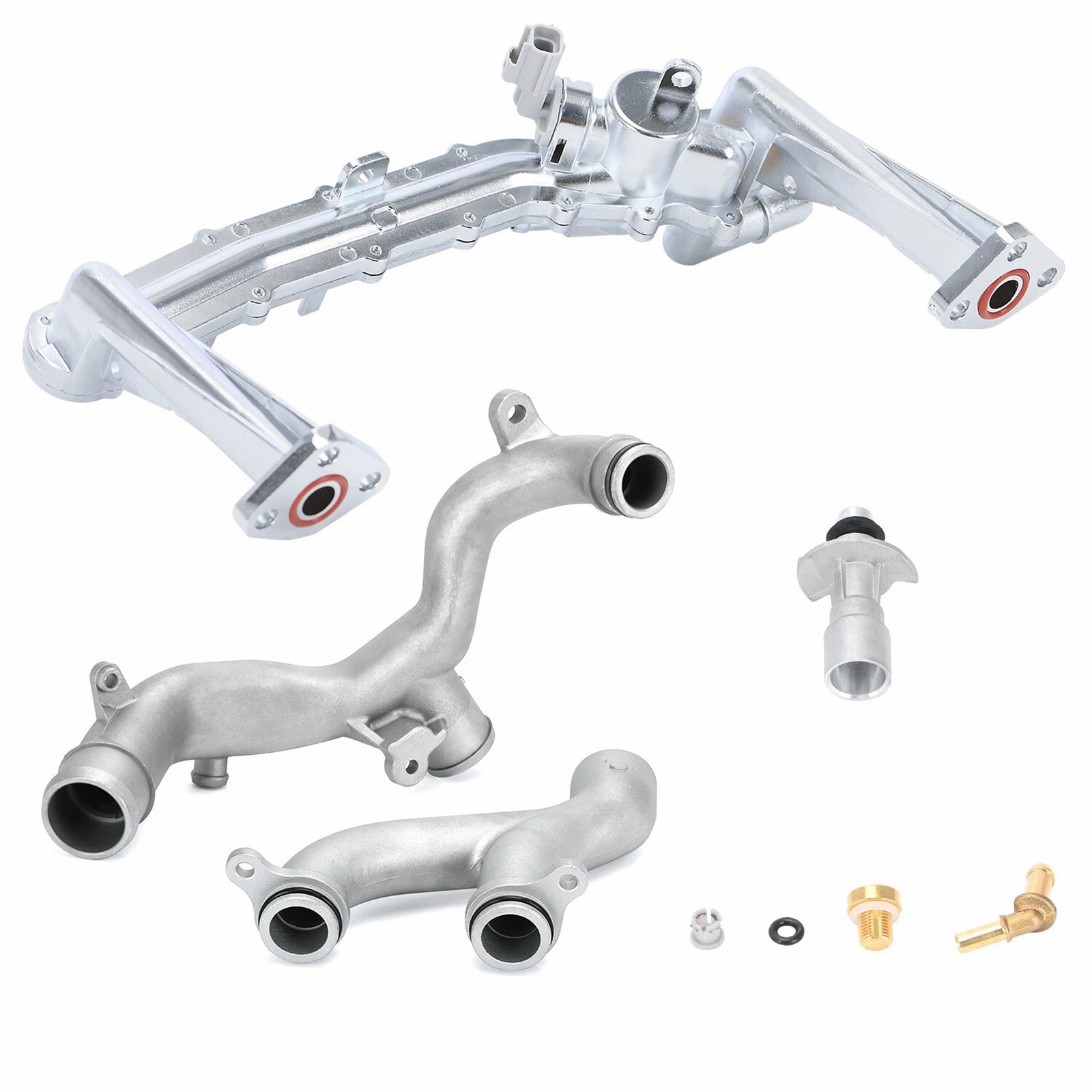 Upgraded Aluminum Coolant Water Pipe Kit For 14-19 Land Rover Range Rover 3.0 SC