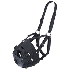 62JT Large Horse Size Tough 1 Easy Breathe Poly Nylon V Grazing Muzzle Black
