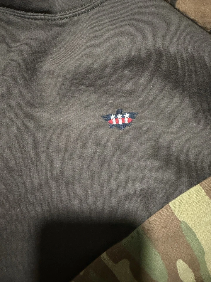 Denim & Supply Ralph Lauren Sudadera con Capucha Para Hombre XL Verde Camuflaje Bandera Americana Grunge Foto 2 de 4