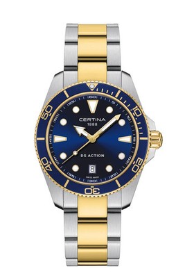 Certina DS Action 40mm Quartz Blue Dial Two-Tone Diver Watch C048.410.22.041.00