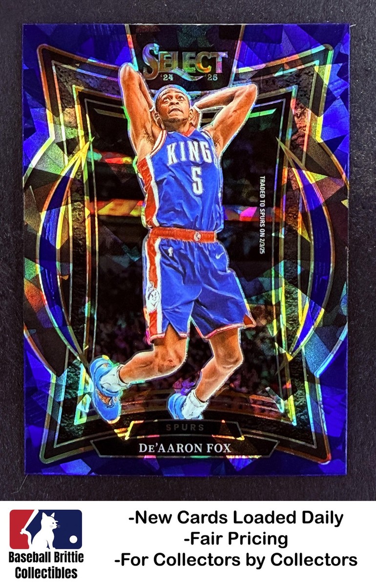 2024-25 Panini Select #3 De'Aaron Fox Blue Cracked Ice Prizm San