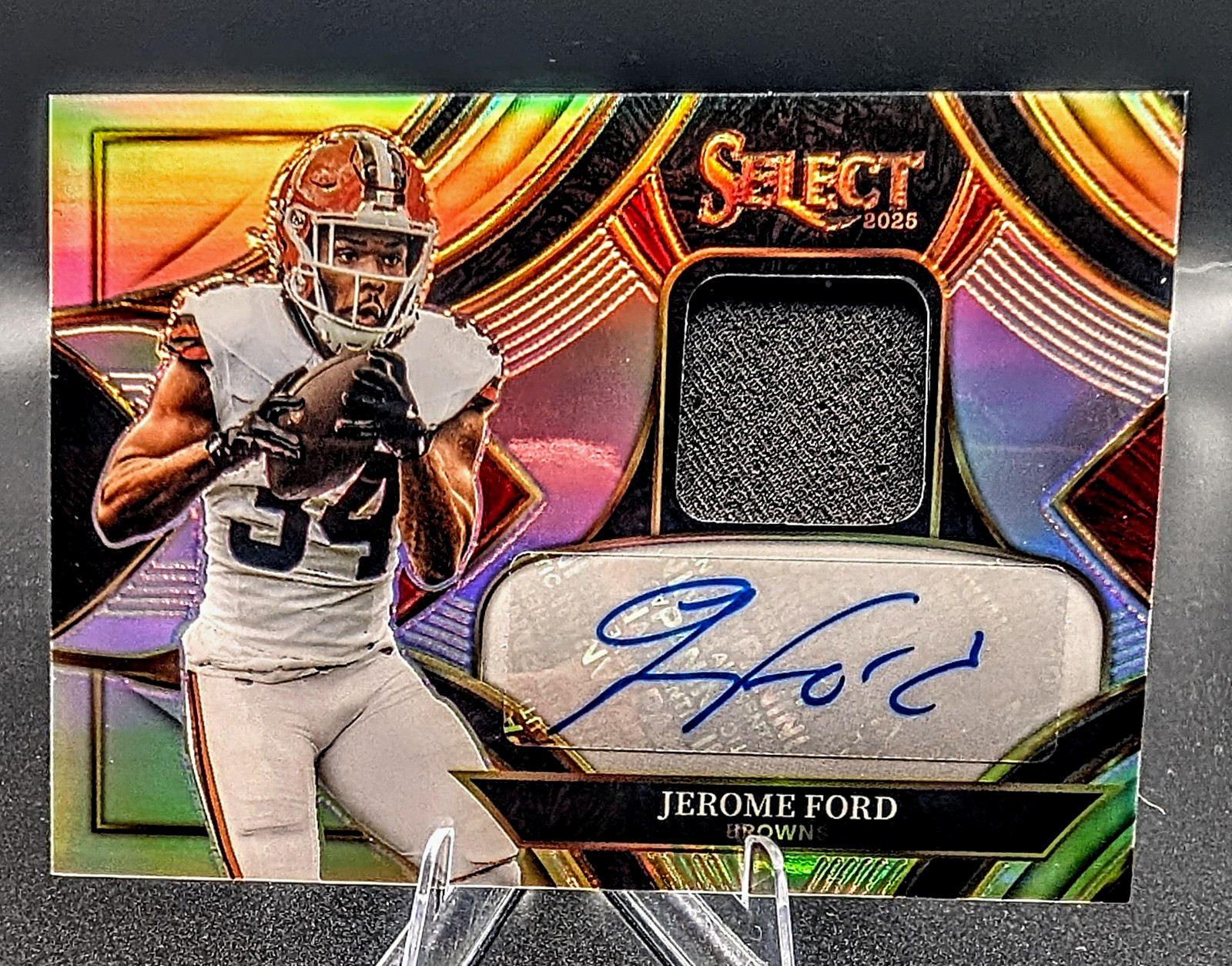 Panini Select Football 2025 Jerome Ford Browns Prizm Auto MEM /249 #SME-JFD