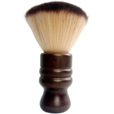 Large Neck Duster Soft Nylon Hair Barber Brush with Wooden Handle Face