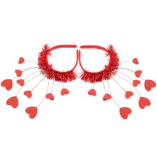 Red Metal Valentine Party Headbands Adults Heart Hair Accessories