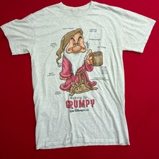 VTG 90's Disney World Waking Up Grumpy Graphic T-Shirt Mens Gray Heather Large