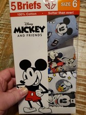 Boys' Mickey Mouse Briefs Multicolor - Size 6 Pack of 4 Opened Missing One PR
