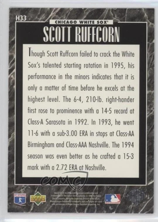 1995 Upper Deck Hobby Predictor Award Winners Prizes Scott Ruffcorn #H33 - Image 2 of 2