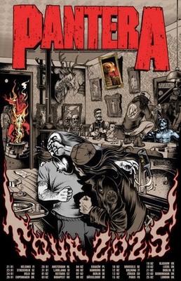Pantera Europe Tour 2026 Heavy Metal Concert Poster