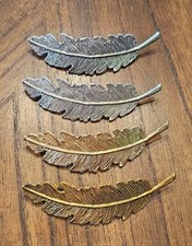 Beautiful Metal Feather Hair Barettes, Set Of 4, Jewelry For Hair