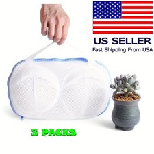 3 packs Bra Laundry Bag Mesh Washing Pouch with Zipper for Women’s Lingerie