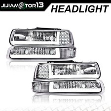 Fit For 99-02 Chevy Silverado 00-06 Tahoe Led Drl Bar Headlights Bumper Lamps