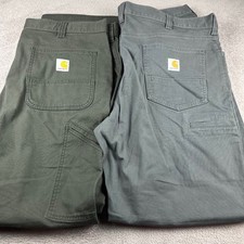 Lot of 2 Carhartt Rugged Flex Relaxed Fit Canvas Work Pants 40x32 BN2291 BN2517
