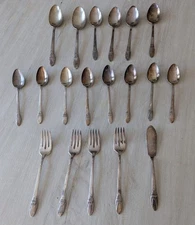 Rogers Bros First Love Silverplate Flatware Lot 19pc Forks Spoons Tarnished