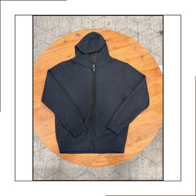 Premium Expression Navy Zip Up Hoodie Size Large