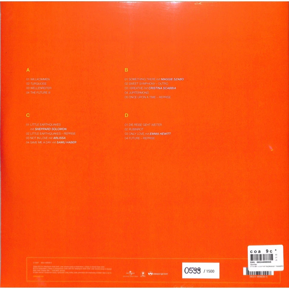 Schiller / FUTURE II (2LP NEONORANGE TRANSPARENT) / Sleeping Room Music GmbH /  - Bild 2 von 2