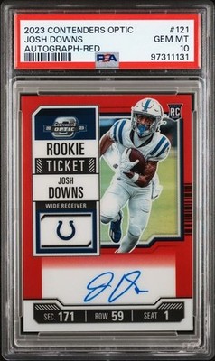 2023 CONTENDERS OPTIC #121 JOSH DOWNS AUTOGRAPH RED /125 PSA 10