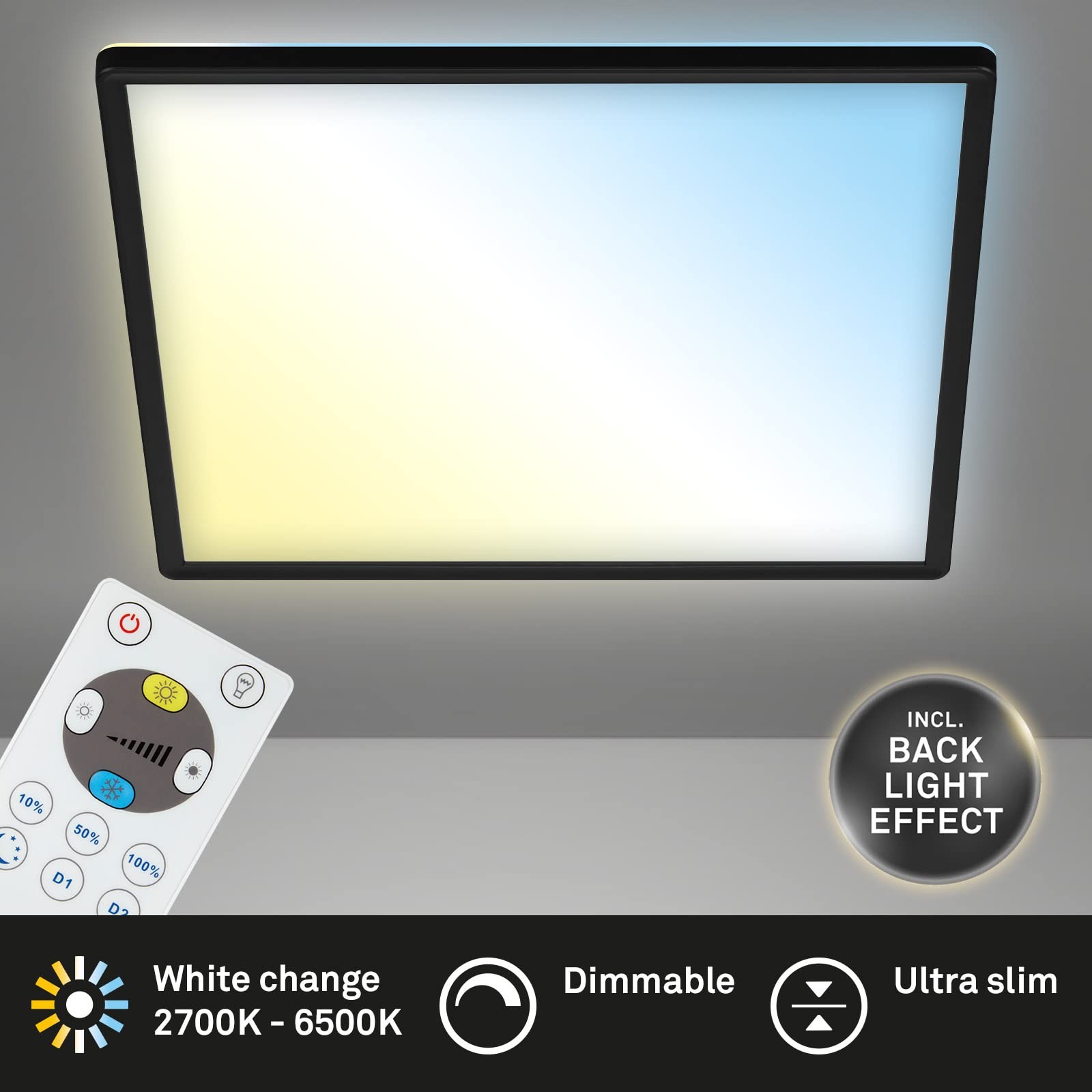 Plafonnier à intensité variable avec LED intégrée pour une lumière sur mesure