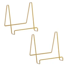 TRIPAR Square Metal Wire Stand, Gold Finish (2 Pack, 6-Inch Depth) - Tabletop...
