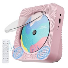 Portable CD Player with Bluetooth 5.1, HiFi Speakers, Remote, USB/AUX, Pink