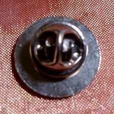 Black Silver Tone Enamel Round Letter Initials Lapel Pin - Metal Letters Theme