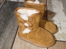 Koolaburra by UGG Toddler Size 7 Victoria Brown Suede Pull-On Short Boots Girls