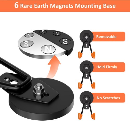 Strong Magnetic Hooks Heavy Duty 4 Pack Garage Rare Earth Magnets Utility - Picture 3 of 6
