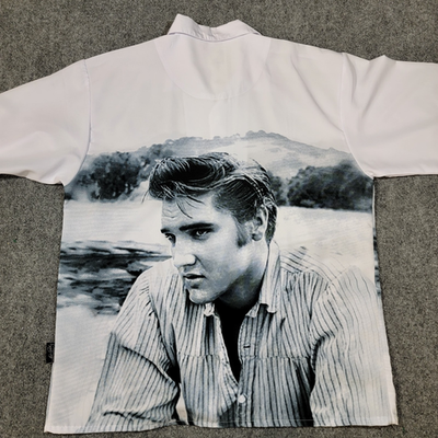 Elvis Presley Shirt Men Size 2XL Photo Print Black Gray White