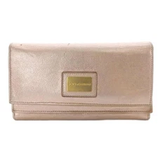 Dolce Gabbana DOLCE GABBANA Long Wallet Folded Leather Pink YO2 GY57