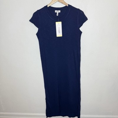 New Jessica Simpson Maritime Blue Brees Midi Dress Women Small Crewneck Viscose