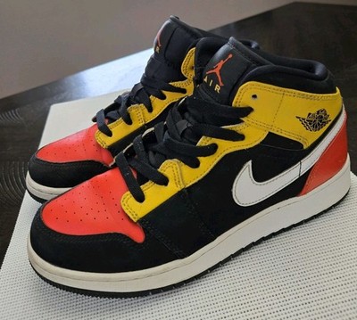 Nike Air Jordan 1 Mid SE GS Youth Size 6Y Amarillo Team Orange BQ6931-087 Unisex