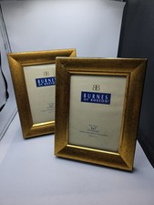 2 Burnes of Boston 5x7 Gold Border Photo Picture Frames New Made In USA Pair