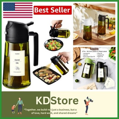 Innovative Olive Oil Dispenser with Water-Resistant Labels & Precision Spray