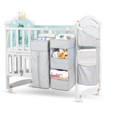 TOCKONIMN Hanging Diaper Caddy Organizer for Baby Crib - 3-in-1 Diaper Stacker
