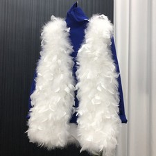  Giubbotto donna pelliccia invernale nuovo stile principessa piuma di struzzo peluche spalle scoperte