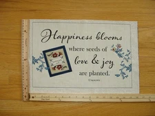 Garden Grace Happiness Blooms Seeds Of Love & Joy Cotton  Quilt Fabric Block