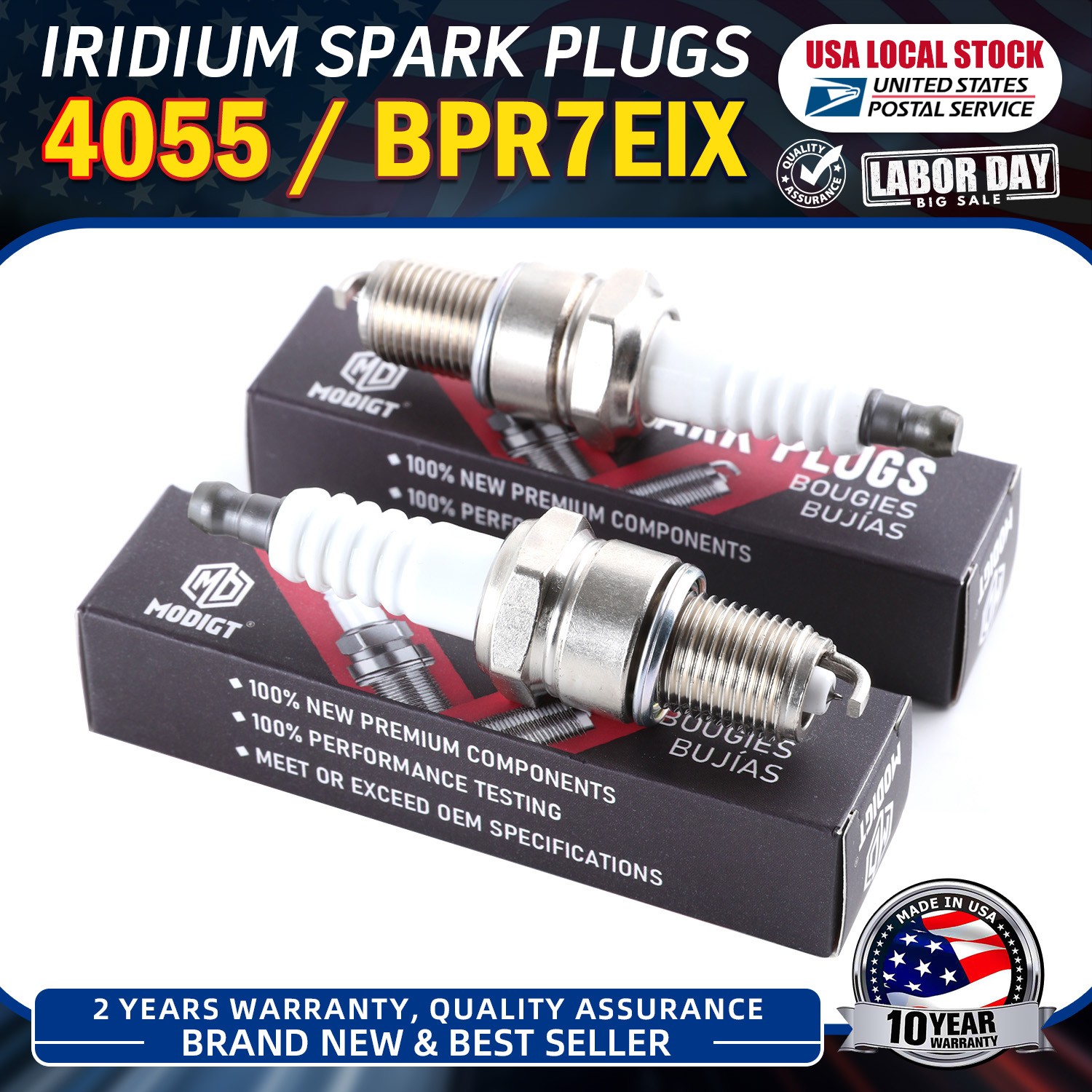 4 pcs For NGK 4055 BPR7EIX Iridium Spark Plugs For XS62DP XS62 WR5DS W5DPX OEM