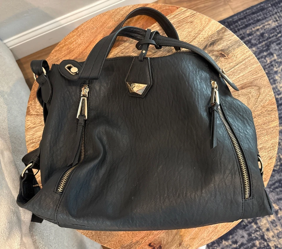 Jessica Simpson Black Purse 15” L, 10” H, 4” W. Used In Good Condition - Image 4 of 4