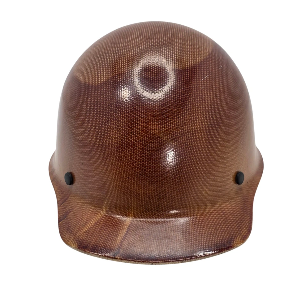 Sombrero duro vintage MSA Skullgard marrón fibra de vidrio fenólica estilo gorra mediana EE. UU. Foto 2 de 4