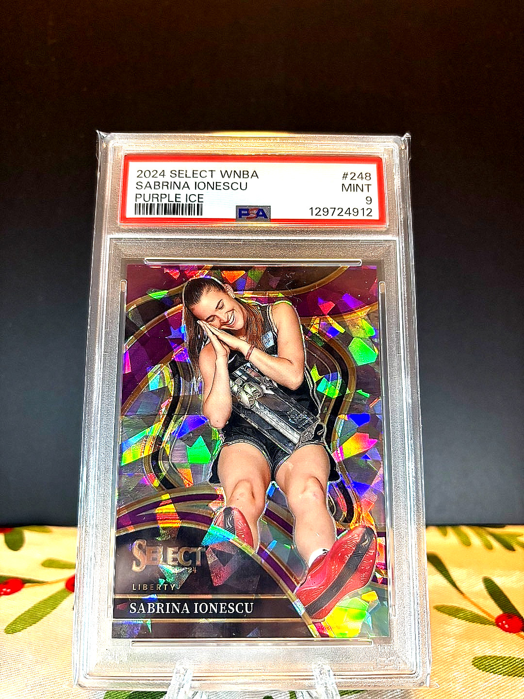 2024 Panini Select WNBA Sabrina Ionescu Purple Ice Courtside /149 PSA 9 🔥